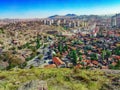Top view of the old and new districts of Ankara from the hill with the Ankara castle. Beautiful urban panorama, Asian cities