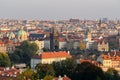 Top view of old town, ancient building of Charles Bridge and tower, skyline in Prague,Czech republic Royalty Free Stock Photo