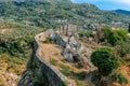 Top view of the old town of Bar in Montenegro. Ruins, ancient medieval castle and walls. The mountains. Village. Balkan nature. Royalty Free Stock Photo