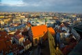 Top view on the old town with beautiful colorful buildings in Riga, Latvia Royalty Free Stock Photo