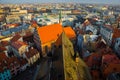 Top view on the old town with beautiful colorful buildings in Riga, Latvia Royalty Free Stock Photo