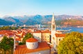 Top view of the old town of Budva, Montenegro Royalty Free Stock Photo