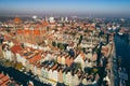 Top view of Old Town in Gdansk, Poland. Royalty Free Stock Photo