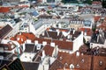 Top View of old town from St. Stephen`s Cathedral, Vienna, Austria. tiled roofs of european city Royalty Free Stock Photo