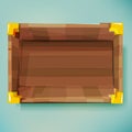 Top view of old wooden box. treasure - vector Royalty Free Stock Photo