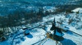 Top view of a old wooden church Royalty Free Stock Photo