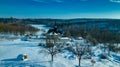 Top view of a old wooden church Royalty Free Stock Photo