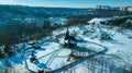 Top view of a old wooden church Royalty Free Stock Photo