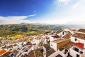 Top view of Olvera village, one of the beautiful white villages Pueblos Blancos of Andalucia, Spain Royalty Free Stock Photo