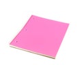 Top view one pink spiral 1-subject notebook isolated on white Royalty Free Stock Photo