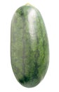 Top view of one ripe green watermelon fruit isolated on white background with clipping path Royalty Free Stock Photo