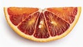 Top view of one ripe slice red orange citrus fruit isolated on white background Royalty Free Stock Photo