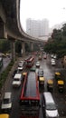 Top view of ongoing traffic from Metro Station