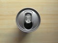 Top view of open beverage drink can Royalty Free Stock Photo