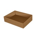 Top view of open brown packaging box