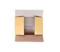 Top view open cardboard box  isolated on white background , clipping path Royalty Free Stock Photo