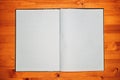 Top view of open empty notebook with rectangular grid pattern pages Royalty Free Stock Photo
