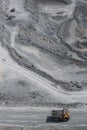 Top view, open pit work. Grey stones background Royalty Free Stock Photo