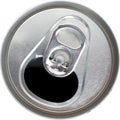 Top View of an Open Silver Soda Pop Can