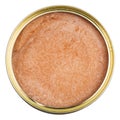 Top view of open tin with caviar of saffron cod Royalty Free Stock Photo