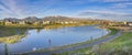 Top view of Oquirrh Lake in a residential area at Daybreak, Utah Royalty Free Stock Photo