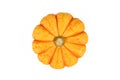 Top view of orange and yellow Carnival squash on white background Royalty Free Stock Photo