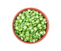Top view of organic green split peas.d Royalty Free Stock Photo