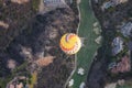 Top view over colorful hot air balloons on the sky over San Diego. Royalty Free Stock Photo