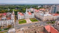 Top view over historic city center of Arad, Romania