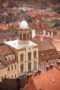 Top view over the historical buildings in Brasov - Romania Royalty Free Stock Photo