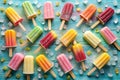 Top view over ice cream pop stickles Royalty Free Stock Photo