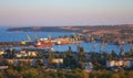 Top view over industrial port of Kerch, Ukraine