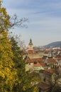 Top view over the old town of Brasov Royalty Free Stock Photo