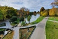 Nicolae Romanescu Park Craiova, top view Royalty Free Stock Photo