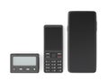 Pager, feature phone, and smartphone Royalty Free Stock Photo