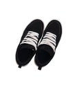 Top view of a pair of black sneakers shoes Royalty Free Stock Photo