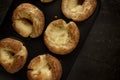 Top view of a pan filled with freshly baked Yorkshire Puddings Royalty Free Stock Photo