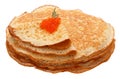 The top view on pancakes with holes. Royalty Free Stock Photo