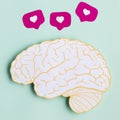 Top view paper brain shape. High quality and resolution beautiful photo concept