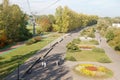 Top view of Park Slaski from the `ELKA` funicular Royalty Free Stock Photo