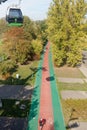 Top view of Park Slaski from the `ELKA` funicular Royalty Free Stock Photo