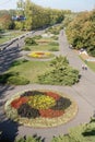 Top view of Park Slaski from the `ELKA` funicular Royalty Free Stock Photo