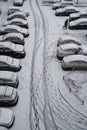 Top view of a parked car