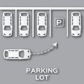 Top View Parking lot paper cut design.