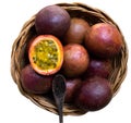 Top view passion fruits Royalty Free Stock Photo