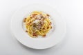 Pasta dish Spaghetti carbonara Royalty Free Stock Photo