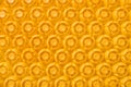 Top view pattern of yellow plastic bottle caps