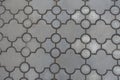 Top view of pavement of curved gray concrete tiles Royalty Free Stock Photo