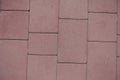 Top view of pavement made of pink concrete blocks Royalty Free Stock Photo