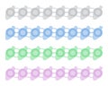 top view of PCR tubes in strips. illustration for use in medical scientific genetic layout schemes in the study of several samples Royalty Free Stock Photo